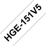 Brother - Originální pásková kazeta pro tisk štítků, HGE151V5, černá na čirém podkladu, šířka 24 mm