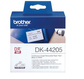 Brother - Originální štítek s odstranitelným lepidlem DK 44205 - černá na bílé - šířka 62 mm