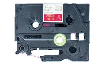 Brother TZe-RW34 Originální propisovací pásková kazeta – Zlatá na vínově červení, šířka 12mm