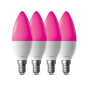 Chytrá žárovka TP-Link Tapo L430C(4-pack) E14, 4,8W, 230V, přes IP, stmívatelná, 2500K až 6500K