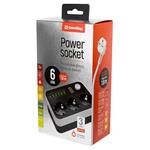 COLORWAY Prodlužovací napájecí přívod/ 3x Schuko/ 6x USB 5V / kabel 1,8m