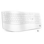 CONNECT IT FOR HEALTH Ergonomická klávesnice, bezdrátová, USB 2.4GHz, CZ + SK verze, BÍLÁ