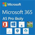 Elektronicky: Microsoft CSP Microsoft 365 A5 for faculty (pro školy) předplatné 1 rok, vyúčtování ročně