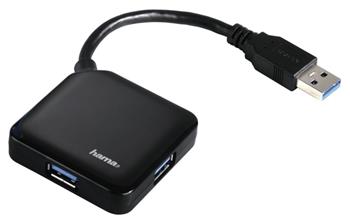 HAMA USB HUB/ 4 porty/ USB 3.0/ černý