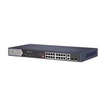 Hikvision full Gb switch 16x PoE (4x HI-PoE), 2x uplink RJ-45 + 2x uplink SFP, 225W, dosah až 300m