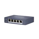 Hikvision full Gb switch 4x PoE (1x HI-PoE), 1x uplink RJ-45, 60W, dosah až 300m