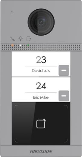 Hikvision IP dveřní interkom, 2-tlačítkový, čtečka karet, 2MPx kamera, WiFi