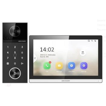 Hikvision KIT IP videotelefonu, dverří stanice + bytový monitor, 2x zdroj, MicroSD karta