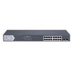 Hikvision Smart managed switch 16x Gb PoE + 2x Gb SFP Uplink, 225W, Super PoE - dosah až 300m