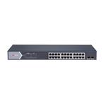 Hikvision Smart managed switch 24x Gb PoE + 2x Gb SFP Uplink, 370W, Super PoE - dosah až 300m