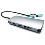 i-tec USB 3.0/USB-C/TB3 3x Display Metal Nano Dock with LAN, PD 100W