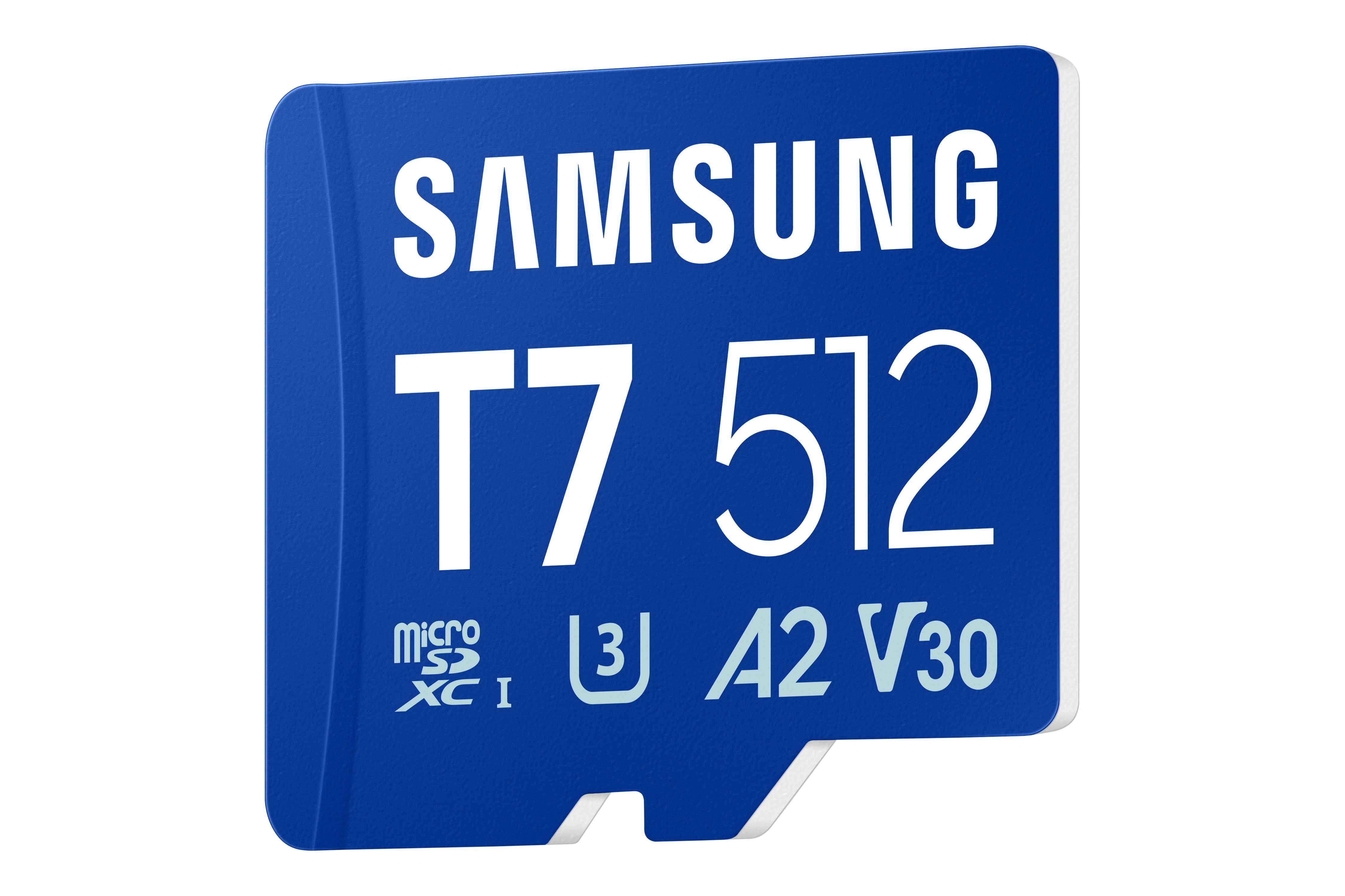 Samsung T7/Micro SDXC/512GB/UHS-I U3 / Class 10/Modrá