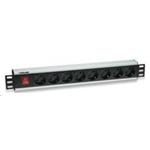 Intellinet 19" Rackmount 8-Way Power Strip - German Type, rozvodný panel, 8x DE zásuvka, 3m kabel