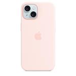 iPhone 15+ Silicone Case with MS - Light Pink / SK