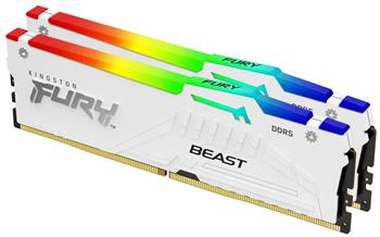 Kingston FURY Beast/DDR5/32GB/6400MHz/CL32/2x16GB/RGB/White