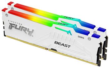 Kingston FURY Beast/DDR5/64GB/6000MHz/CL30/2x32GB/RGB/White