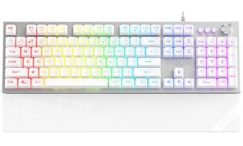 Krux mechanická klávesnice Frost Silver-White RGB / fullsize / RGB / podložka / bílá