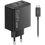 Lenovo Dual USB-C 65W GaN Charger, black