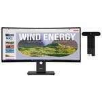 Lenovo T34WD-40 s MC60/ 34" VA, prohnutý/ 3440x1440/ 21:9/ 300cd/m2cmd/ 3000:1/ 4ms/ HDMI/ DP/ USB/ RJ45/ VESA/ černý