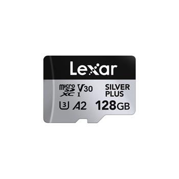 Lexar 128GB H-P Silver Plus microSDXC s adp C10 A2