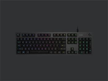 Logitech klávesnice Gaming G512, RGB, GX Red (lineární), US - černá