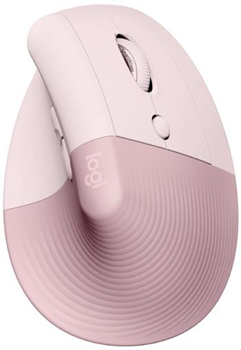 Logitech Lift Vertical Ergonomic Mouse - Dark Rose Vertikální myš, optická, 6 tlačítek, bezdrátová, Bluetooth