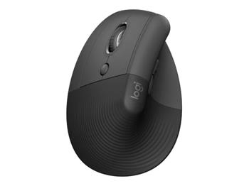 Logitech Lift Vertical Ergonomic Mouse - Grafitová pro LEVÁKY, 400-4000dpi, 6 tlačítek, bluetooth, logitech bolt