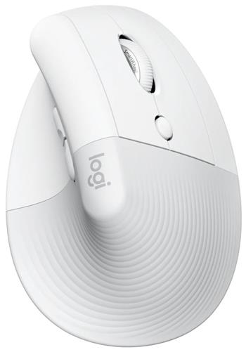 Logitech Lift Vertical Ergonomic Mouse - White Vertikální myš, optická, 6 tlačítek, bezdrátová, Bluetooth