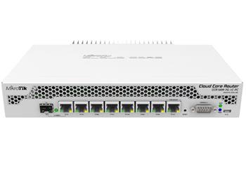 MikroTik Cloud Core Router, CCR1009-7G-1C-PC, 7x GB LAN, 1x Combo, 1GB RAM, Level6, RM 1U, PSU, LCD, pasivní chladič
