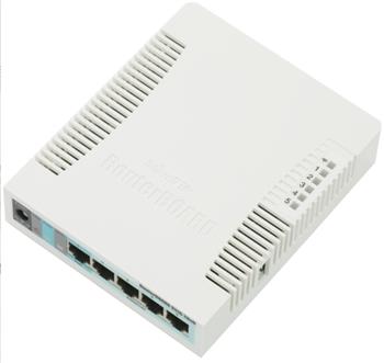MikroTik RouterBOARD RB951G-2HnD, 600Mhz CPU, 128MB RAM, 5xGbit LAN, 2.4Ghz 802b/g/n, case, PSU