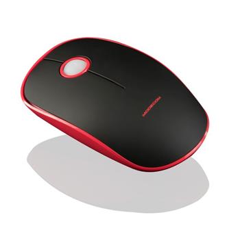 Modecom MC-WRM113 bezdrátová optická myš, 3 tlačítka, 1600 DPI, USB nano 2,4 GHz, nízký profil, černo-červená