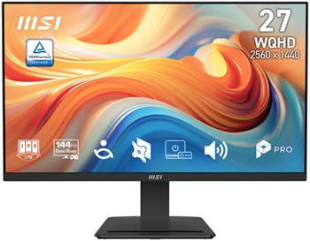 MSI PRO MP273Q E14/ 27"/ 2560x1440/ IPS/ 4ms/ 144Hz/ 300cd/m2/ 1500:1/ HDMI/ DP/ VESA/ černý