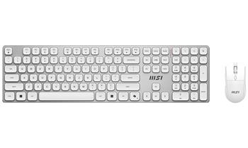 MSI set klávesnice s myší FORGE K210 Wireless Combo White/ bezdrátový/ bílostříbrný/ dobíjecí/ USB/ CZ+SK layout