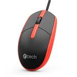 Myš C-TECH WM-10, černočervená, USB