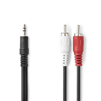 Nedis CAGL22200BK100 - Stereo Audio Kabel | 3,5 mm Zástrčka – 2x RCA Zástrčka | 10 m | Černá