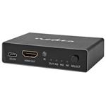 NEDIS HDMI přepínač/ 3x HDMI vstup/ 1x HDMI výstup/ 8K@60Hz/ 45 Gbps/ dálkově ovládaní/ hliník/ antracit