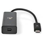 NEDIS kabelový adaptér USB 3.2 Gen 1/ USB-C zástrčka - Mini DisplayPort zásuvka/ kulatý/ černý/ 20cm