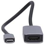 NEDIS kabelový adaptér USB-C/USB 3.2 Gen 1/ USB-C zástrčka - HDMI zásuvka/ kulatý/ černý/ BOX/ 20cm
