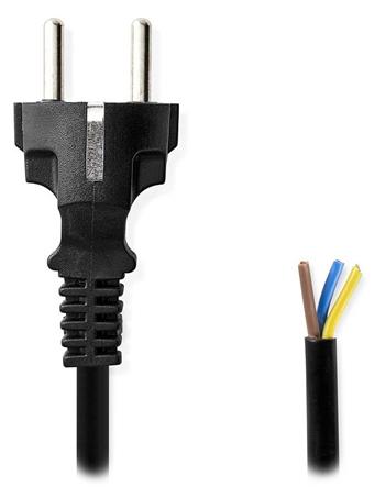 NEDIS napájecí kabel/ zástrčka Typ F/ přímý - přímý/ poniklovaný/ černý/ bulk/ 3m