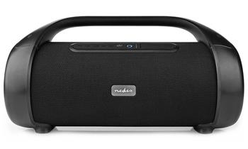 NEDIS párty reproduktor/ 2.0/ výkon 120 W/ Bluetooth 5.0/ AUX/ USB-C/ USB-A/ 3,5 mm jack/ 1x 6,35 mm/ IPX5/ ABS/ černý