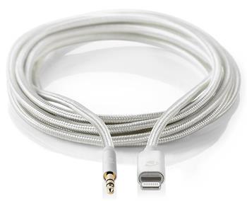 NEDIS PROFIGOLD Apple Lightning 8pin kabel s adaptérem/ Apple Lightning zástrčka – 3,5 mm jack zástrčka/ nylon/ BOX/ 1m