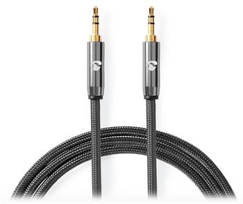 NEDIS PROFIGOLD stereo audio kabel/ 3,5 mm jack zástrčka - 3,5 mm jack zástrčka/ bavlna/ šedý/ BOX/ 2m