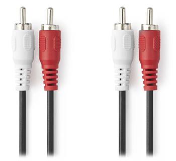 NEDIS stereo audio kabel RCA/ 2× zástrčka RCA - 2× zástrčka RCA/ černý/ bulk/ 1m