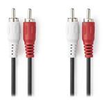 NEDIS stereo audio kabel RCA/ 2× zástrčka RCA - 2× zástrčka RCA/ černý/ bulk/ 1m