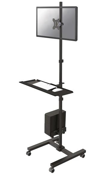 Neomounts FPMA-MOBILE1700 / Mobile Workplace Floor Stand (monitor, keyboard/mouse & PC) / Black