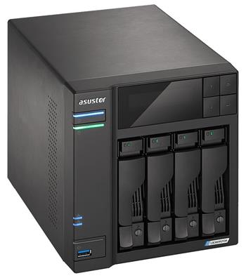 OPRAVENÉ - Asustor NAS AS6604T / 4x 2,5"/3,5" SATA III/ Intel Celeron J4125 2.0 GHz/ 4GB/ 2x 2.5GbE/ 3x USB 3.0/ HDMI+I