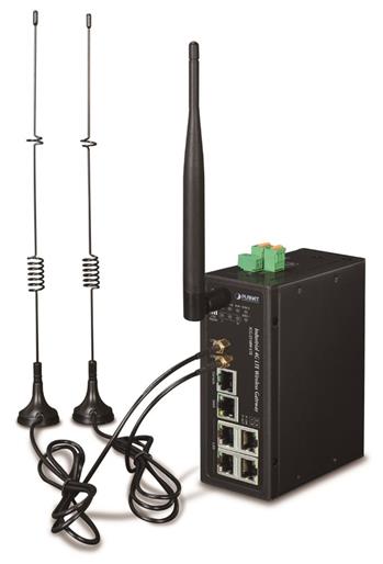 OPRAVENÉ - POUŽITÉ - Planet IoT/M2M průmyslová brána, 1xWAN+3xLAN 1Gb, 2xLTE, WiFi ac, 3xCOM, I/O, DIN, IP30, -35/+75C,