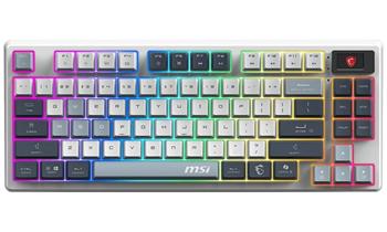 POŠKOZENÝ OBAL - MSI herní klávesnice FORGE GK600 TKL Sky/ bezdrátová 2,4GHz+BT/ mechanická/ RGB/ USB-C/ display/ CZ+SK