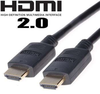 PremiumCord HDMI 2.0 High Speed + Ethernet kabel, zlacené konektory, 1,5m