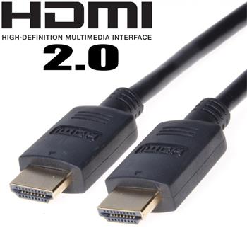 PremiumCord HDMI 2.0 High Speed+Ethernet, zlacené konektory, 1m